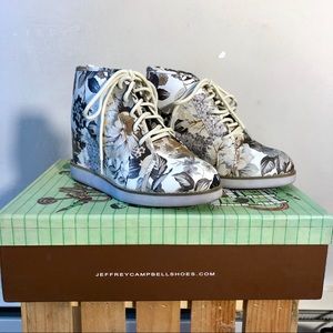 Jeffrey Campbell floral wedge sneakers